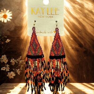 Kay Lee Seed Bead Fringe Earrings